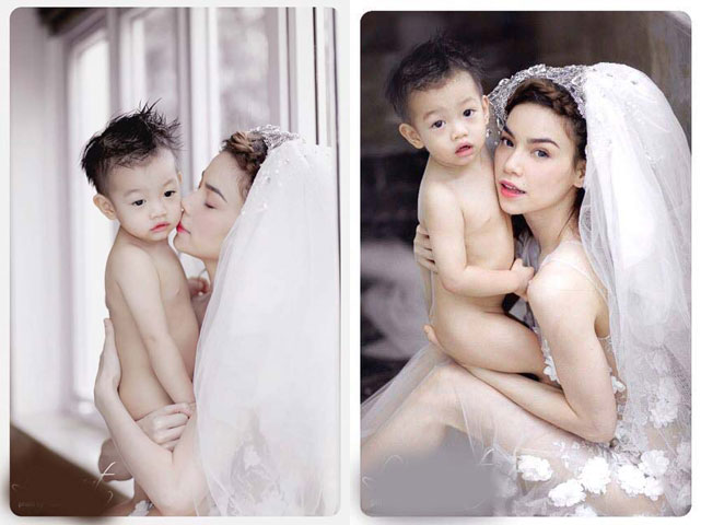 Những bức ảnh Hà Hồ mặc ảnh cưới chụp với con trai mà không có mặt Cường đô la khiến người hâm mộ không khỏi thất vọng