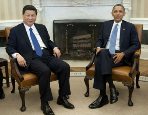 Ông Obama gặp Phó chủ tịch Tập Cận Bình tại Nhà Trắng hồi tháng 2/2012.