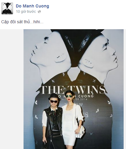 NTK Đỗ Mạnh Cường đăng tải bức ảnh chụp chung với Xuân Lan kèm theo lời chú thích "Cặp đôi sát thủ. hihi".