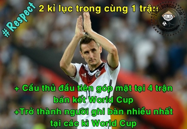 Và cá nhân Miroslav Klose cũng lập lên những kỷ lục mới.