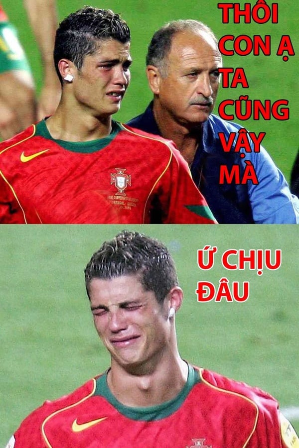 Ronaldo khóc ròng, không chấp nhận được thất bại.