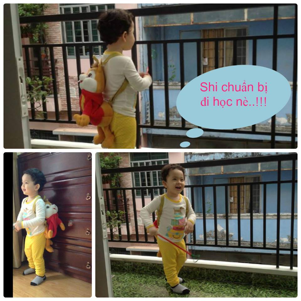 Trương Quỳnh Anh và Tim khoe hình ảnh bé Shi đáng ngày đầu tiên đi học mẫu giáo.