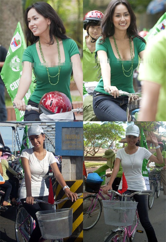 Mai Phương Thúy cũng từng tham gia vào nhiều hoạt động đạp xe đạp để tuyên truyền cho chiến dịch bảo vệ môi trường.