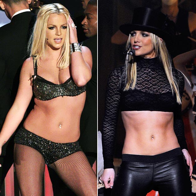 Britney Spears. Công chúa nhạc pop đã dần đưa cuộc sống và cả thân hình của mình trở về mức bình thường. Nữ ca sĩ thường xuyên tập luyện tại nhà 4 ngày trong tuần tại nhà. Ngoài ra, Britney cũng chỉ nạp 2000 calo và uống 2 ly cà phê một ngày. Đây cũng chính là bí quyết giúp bà mẹ trẻ trở lại sân khấu âm nhạc với một cơ thể quyến rũ nhất.