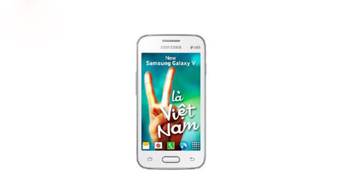 Samsung Galaxy V (chính hãng). Galaxy V là mẫu di động giá rẻ được Samsung thiết kế riêng cho thị trường Việt Nam. Máy được tích hợp nhiều tính năng phù hợp với người Việt như quản lý tài khoản SIM, gửi tiền điện thoại, lọc tiếng ồn, quay số khẩn cấp đến các số điện thoại như công an, cứu hỏa...