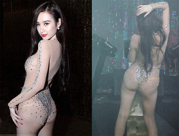Angela Phương Trinh mặc bộ cánh biểu diễn giống như cô đang nude trên sân khấu.