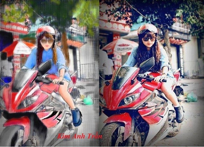 Ấn tượng với hình ảnh này, Kim Anh Trần - fan của Quỳnh Anh trên mạng xã hội đã có bức vẽ giống hệt cô.