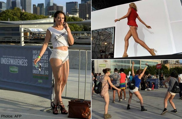 Đó là những cô gái tham gia vào sự kiện “Cởi quần dài và khiêu vũ cùng chiếc underwear của mình” ở Pier 97 tại New York, Mỹ mới đây.