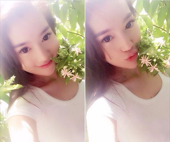 Elly Trần khoe cây Bông Trang đã ra hoa, thành quả chăm sóc trong một thời gian dài của cô.