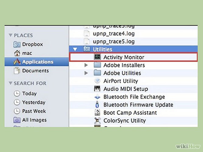 Trên màn hình máy hiện ra box, kích đúp vào biểu tượng Activity Monitor (màn hình) -> Nhấp vào tab Network để có được thông tin về internet.