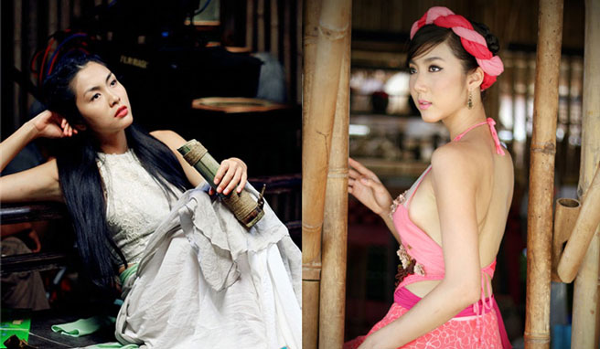 Trong trang phục của thiếu nữ xưa, nhiều sao Việt khoe được vẻ đẹp sexy, quyến rũ của mình.