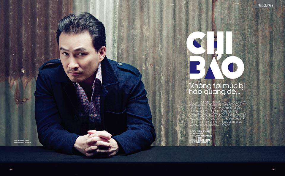 Diễn viên Chi Bảo xuất hiện ấn tượng trong bài phỏng vấn trên một tạp chí.