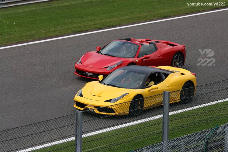 Những hình ảnh về siêu xe Ferrari tại trường đua F1 Spa Francorchamps.