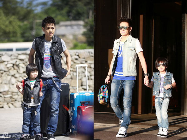 Hình ảnh hai bố con Lâm Chí Dĩnh khiến fan hâm mộ 'phát cuồng'.