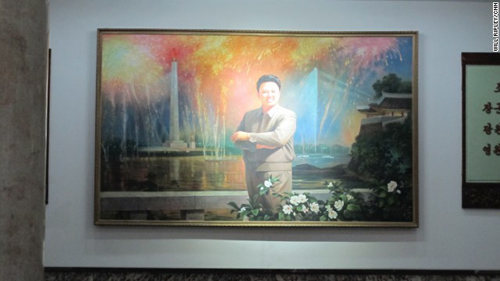 Một bức chân dung của cố chủ tịch Kim Chính Nhật đặt tại Nhà Nghiên cứu Nhân dân ở Bình Nhưỡng.