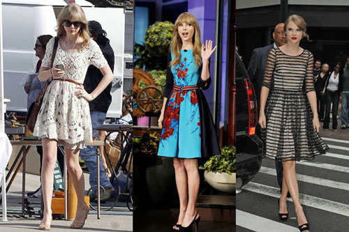 Váy Oscar de la Renta đính pha lê Taylor Swift mặc dự lễ trao giải MTV