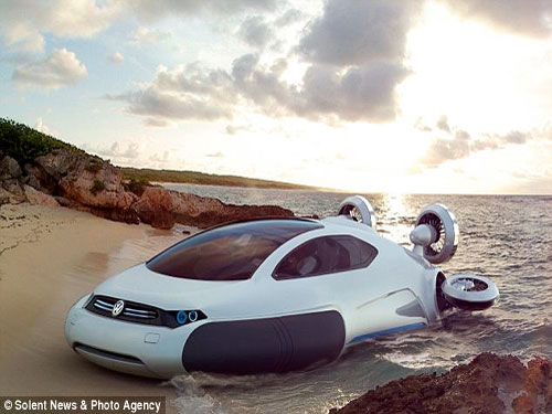 Chiếc xe được thiết kế có thể đi 'ngon lành' trên cát.