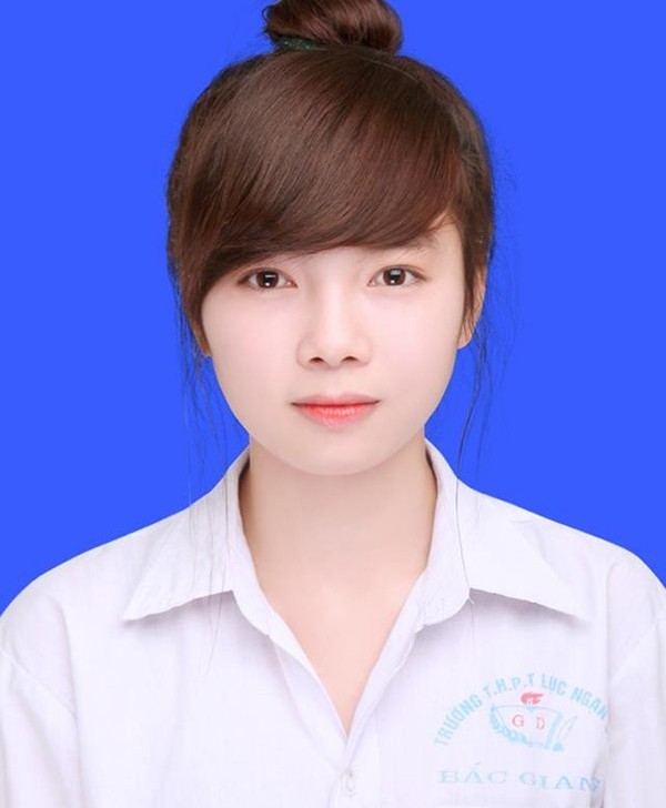 Tiếp sau Ngọc Diễm là nhan sắc ảnh thẻ của cô gái đến từ THPT Lục Ngạn, tỉnh Bắc Giang với nét mặt trong sáng, thu hút người xem.
