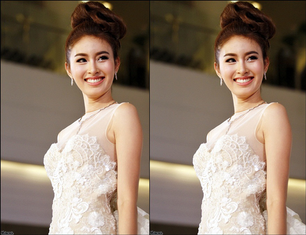 Xuất hiện trong một sự kiện, Nong Poy xinh đẹp trang bộ váy cưới.