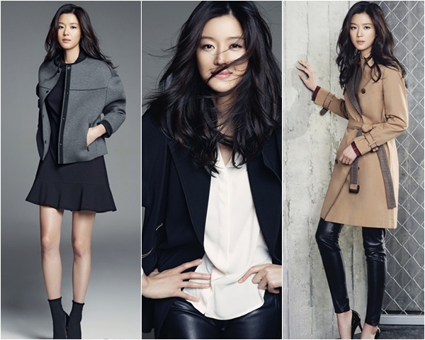 'Minh tinh trái đất' Jeon Ji Hyun lôi cuốn và phong cách khi làm mẫu cho hãng thời trang Shemiss. Người đẹp Vì sao đưa anh tới gợi ý cách phối đồ nhã nhặn cho ngày lạnh cùng quần da, váy đơn sắc và jacket.