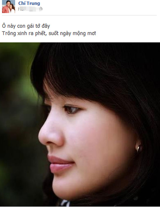 Tấm hình Huyền Trang được bố đăng trên mạng.