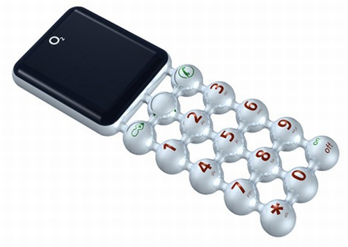 Mẫu concept điện thoại của O2 làm liên tưởng tới mô hình liên kết các nguyên tử.