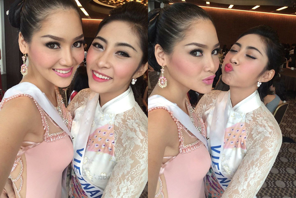 Đặng Thu Thảo bên người bạn thân Hoa hậu Thái Lan.
