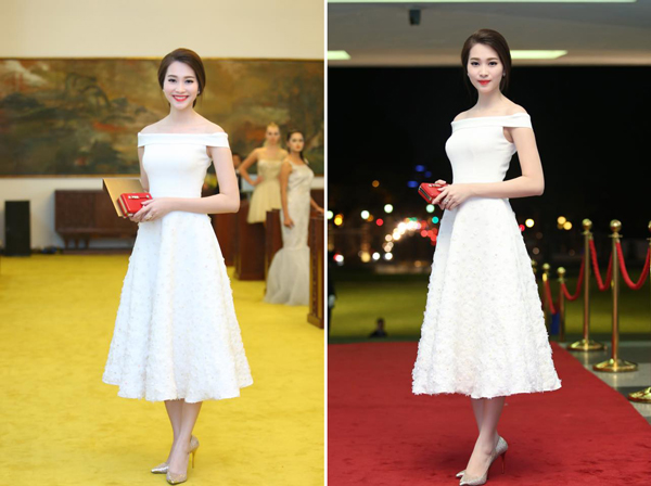 Xuất hiện trong show thời trang của Lý Nhã Kỳ vào ngày 11/10, tại TP.HCM, Hoa hậu Đặng Thu Thảo là một trong những người xinh đẹp nhất.