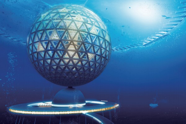 Công ty kĩ thuật của Nhật - Shimizu Corp vừa công bố đề án của mình mang tên Ocean Spira l, một thành phố hoàn toàn nằm dưới nước với sức chứa hàng ngàn cư dân sống dựa vào năng lượng sinh thái thân thiện từ đáy biển.