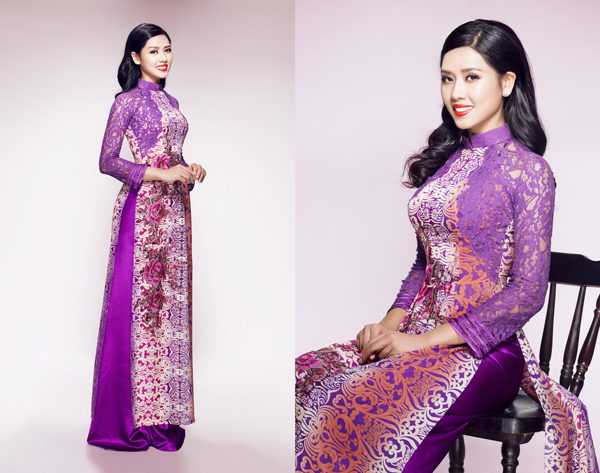 Cô đem đến chiếc áo dài của NTK Võ Việt Chung. Với thiết kế tinh xảo, chiếc áo dài của Nguyễn Thị Loan đã thu hút được rất đông sự chú ý.