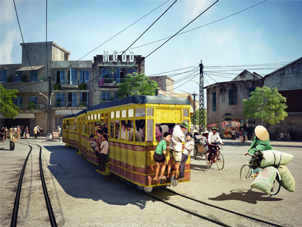Tàu điện kết nối vùng nông thôn ngoại thành với phố xá. Sinh hoạt tàu điện đã trở thành nếp sống của người Hà Nội suốt một thời gian dài.