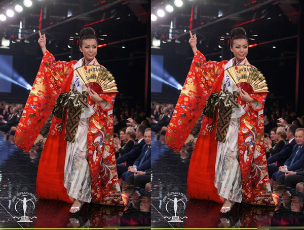Bộ kimono của đại diện Nhật Bản.