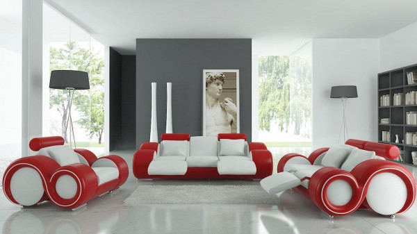 Sự phối hợp màu sắc trắng và đỏ làm cho căn nhà trở nên sang trọng mà ấm cúng.