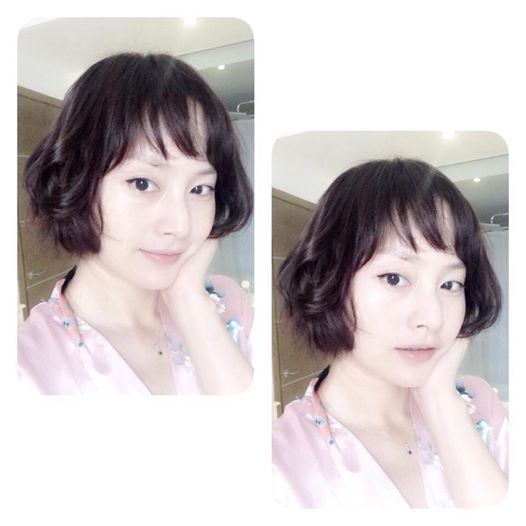 Diễn viên Lam Phương khoe tóc mới.