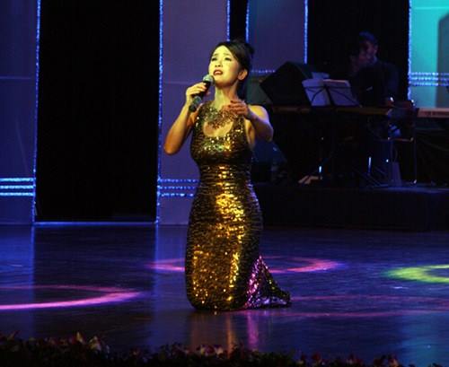 Chị Bống Hồng Nhung chia sẻ rằng đã rất lạnh khi mặc chiếc váy gợi cảm biểu diễn tại Hà Nội tối ngày 27/12.