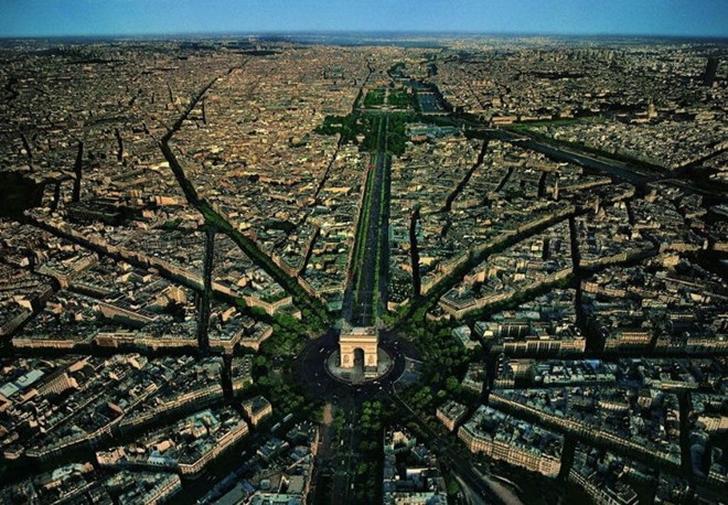 Quy hoạch kiểu 'nan quạt' ở Paris, Pháp.
