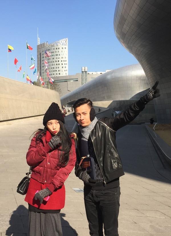 Ngô Kiến Huy và Khổng Tú Quỳnh khoe ảnh đi chơi ở Hàn Quốc