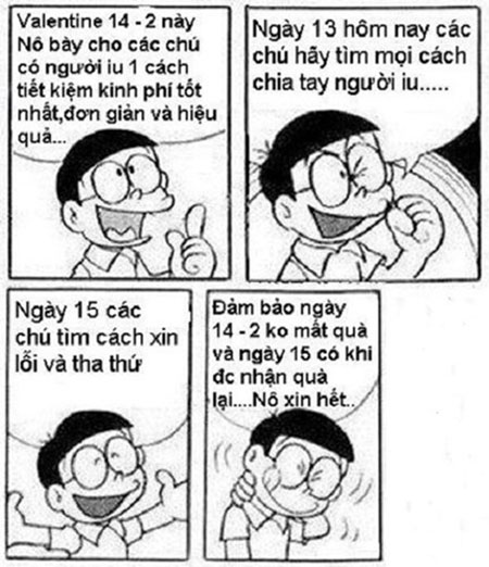 Lời khuyên của Nobita ngày Lễ tình nhân.