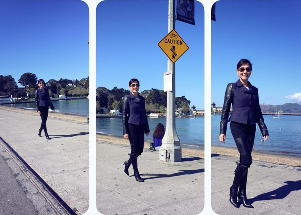 MC Kỳ Duyên thư thái đi dạo tại San Francisco trong một ngày nắng đẹp.