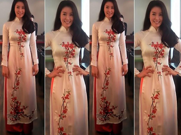 'Những nàng công chúa nổi tiếng' Lee Tae Ran diện áo dài gửi tặng fan Việt.