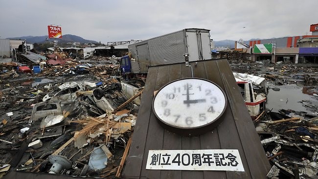 Đồng hồ ngừng hoạt động đúng thời điểm sóng thần quét qua thành phố Kesennuma.