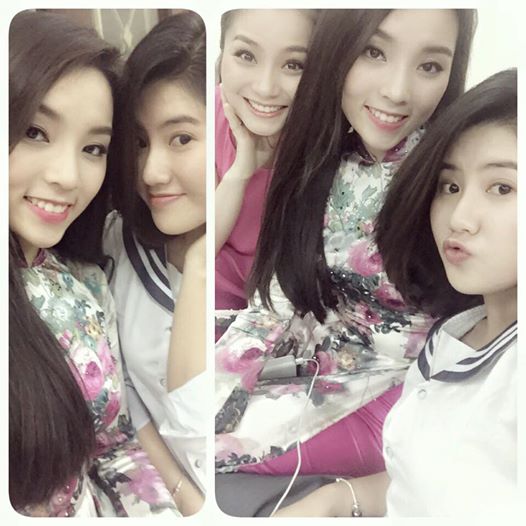 Hoa hậu Kỳ Duyên và chị em diễn viên Diệu Hương đều học cùng trường chuyên Lê Hồng Phong - Nam  Định.