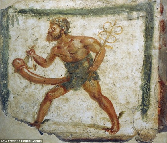 Bức tranh vẽ thần Priapus - vị thần sinh sản và tình dục bảo vệ vật nuôi, cây ăn quả, vườn cây và cơ quan sinh dục nam.