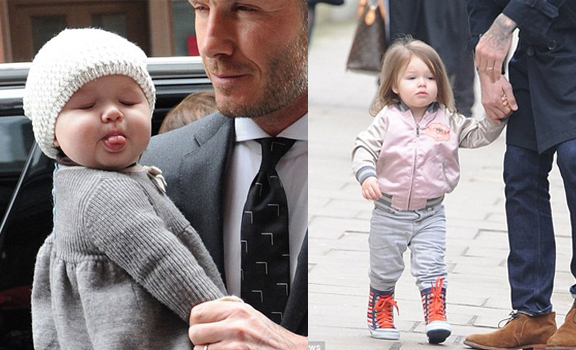 Là con của người nổi tiếng cặp đôi Vic- Beckham nên nhóc tì Harper luôn đợc khoác lên mình những bộ đồ và đôi giày đẹp nhất.