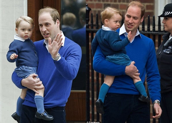 Ngay sau khi con gái chào đời, Hoàng tử William đã đưa con trai, Hoàng tử nhí George (21 tháng tuổi) tới bệnh viện St Mary's vào khoảng 16h chiều ngày 2/5.