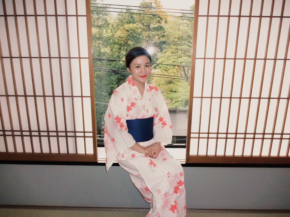 Văn Mai Hương thật đẹp khi diện trang phục kimono của đất nước Nhật Bản.