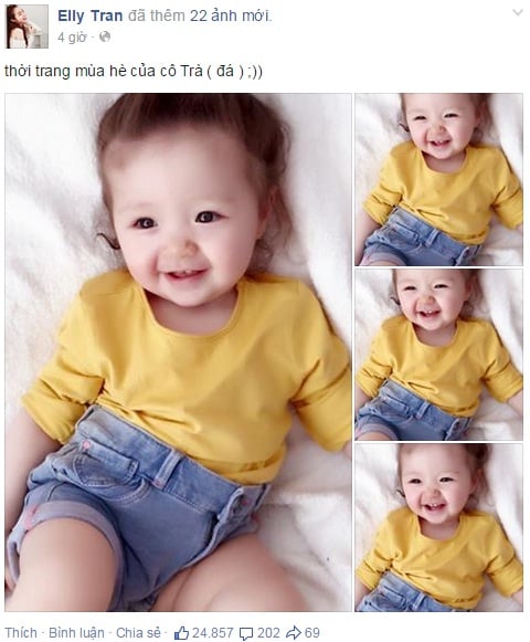 Bà mẹ đơn thân chú thích ngộ nghĩnh: 'Thời trang mùa hè của cô Trà (đá)'.