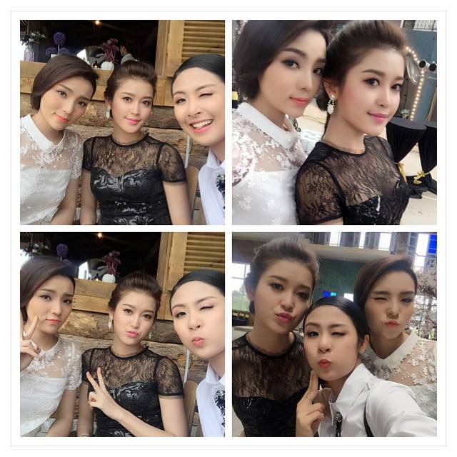 Hoa hậu Kỳ Duyên, Ngọc Hân và Á hậu Huyền My đi dự event cùng nhau.
