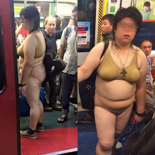 'Thảm họa nội y' xuất hiện trên tàu điện ngầm châu Á