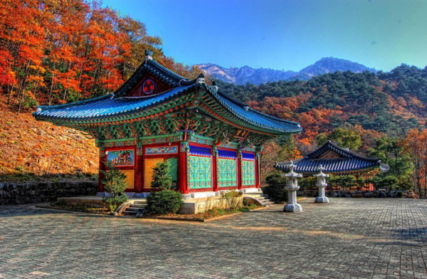 Giống Nhật Bản, Hàn Quốc cũng là một điểm đến lý tưởng vào mùa thu. Và trên hết, công viên Seoraksan nằm ở tỉnh Gangwon chính là nơi hấp dẫn nhất. Seoraksan có ngọn núi cao nhất Hàn Quốc và nơi đây được khoác lên mình tấm áo đỏ rực của rừng phong lá đỏ vào mùa thu.